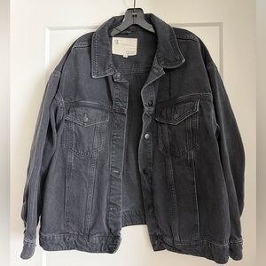 Pilcro Oversized Denim Jacket, Black, Size L